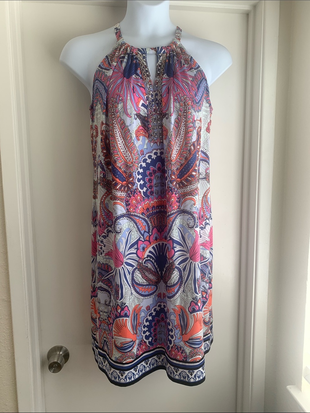 INC International Concepts Multicolor Paisley Sleeveless Dress Size 12W-14W